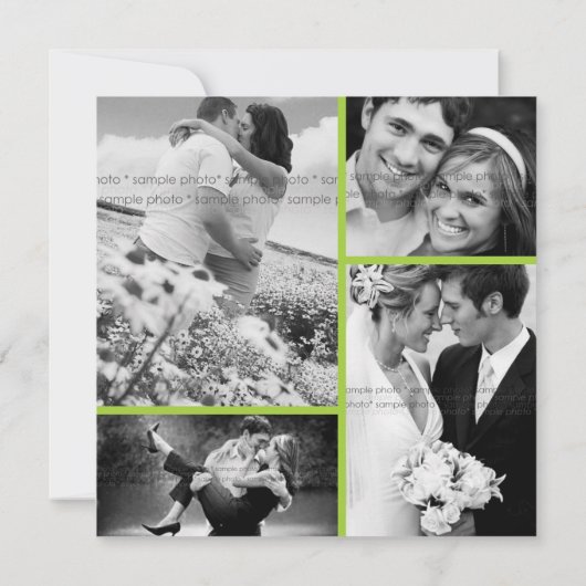 Vier seizoenbomen bos die de datum redden save the date (Achterkant)