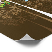 Vier seizoenbomen op bruin Poster (Hoek)