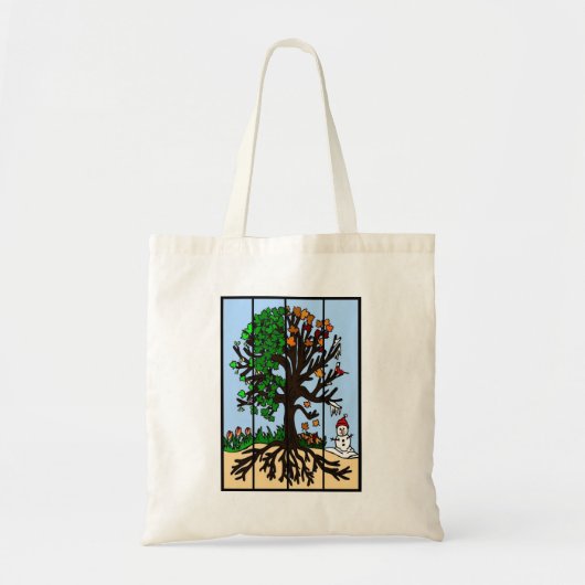 Vier seizoenbomen tote bag (Voorkant)
