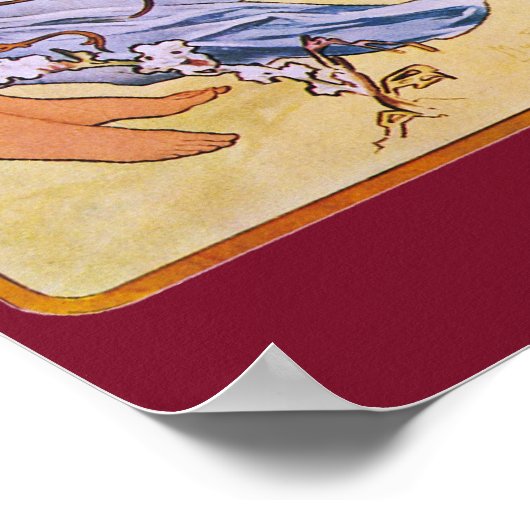 Vier seizoenen Alfons Mucha Poster (Hoek)