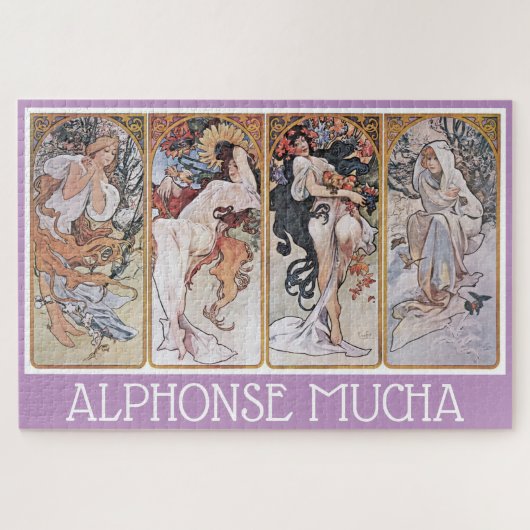 Vier seizoenen, Alphonse Mucha Legpuzzel (Horizontaal)