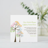 Vier seizoenen bomen bos bos bos bruiloft uitnodig kaart (Staand voorkant)
