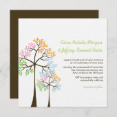 Vier seizoenen bomen bos bos bos bruiloft uitnodig kaart (Voorkant / Achterkant)