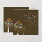 Vier seizoenen bomen bos bos bos bruiloft uitnodig kaart (Voorkant / Achterkant)