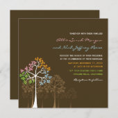 Vier seizoenen bomen bos bos bos bruiloft uitnodig kaart (Voorkant / Achterkant)