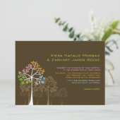 Vier seizoenen bomen bos bos bos bruiloft uitnodig kaart (Staand voorkant)