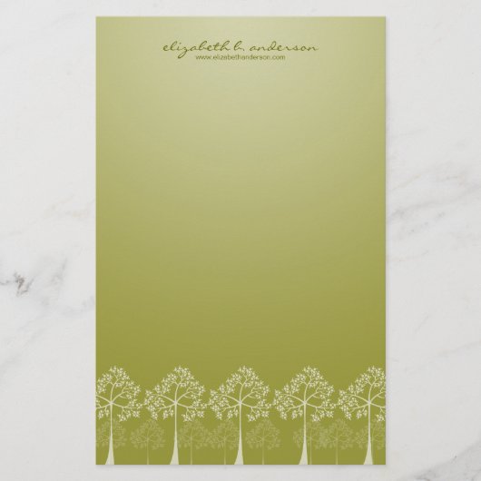 Vier Seizoenen Bomen White Note Card Stationery Briefpapier (Voorkant)