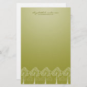 Vier Seizoenen Bomen White Note Card Stationery Briefpapier (Voorkant / Achterkant)