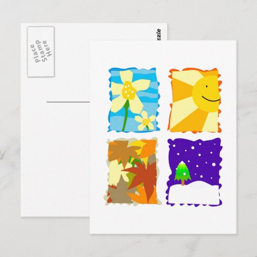 Vier seizoenen briefkaart (Voorkant / Achterkant)