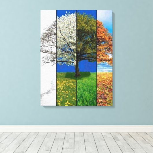 Vier seizoenen canvas afdruk (Insitu (Houten vloer))