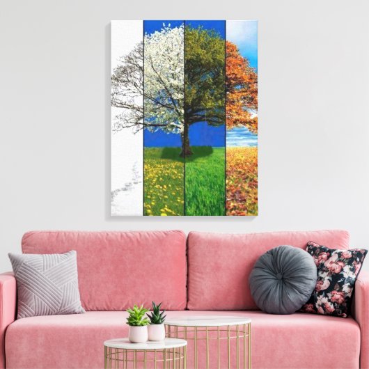 Vier seizoenen canvas afdruk (Insitu (Woonkamer))