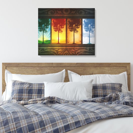 Vier seizoenen canvas afdruk (Insitu (Slaapkamer))