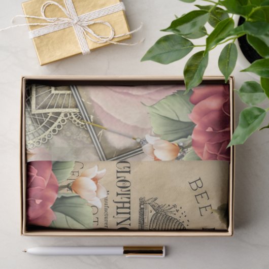 Vier Seizoenen Collage Design Series 3 Tissuepapier (Geschenk)