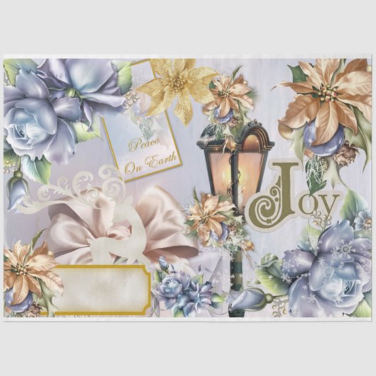 Vier Seizoenen Collage Design Series 4 Tissuepapier (Voorkant)