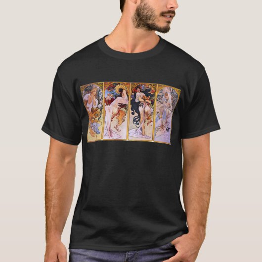 Vier seizoenen door Alphonse Mucha T-shirt (Voorkant)