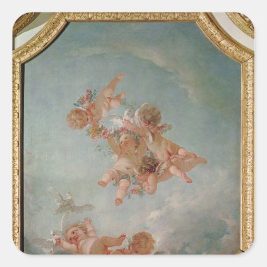 Vier seizoenen in de Salle du Conseil - Lente Vierkante Sticker (Voorkant)