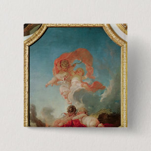 Vier seizoenen in de Salle du Conseil - zomer Vierkante Button 5,1 Cm