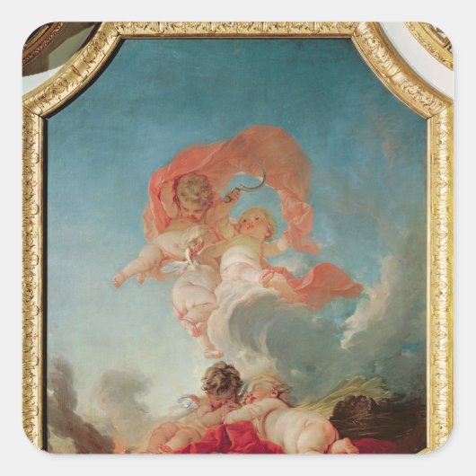 Vier seizoenen in de Salle du Conseil - zomer Vierkante Sticker (Voorkant)