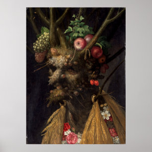 Vier seizoenen in één hoofd van Giuseppe Arcimbold Poster