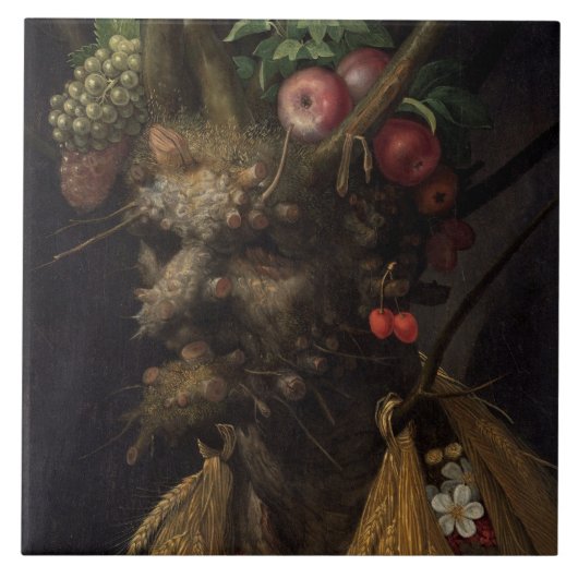 Vier Seizoenen in het One Head, c.1590 2 Tegeltje (Voorkant)