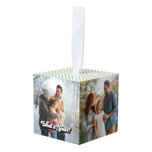 Vier seizoenen "Jaar in Review" Retro Familiefoto Decoratie (Voorkant hoekig)