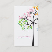 Vier Seizoenen kleurrijke gekleurde boomstammen Mo Visitekaartje (Achterkant)