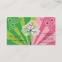 Vier Seizoenen kleurrijke gekleurde boomstammen Mo Visitekaartje
