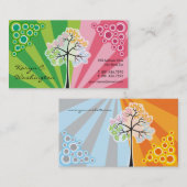 Vier Seizoenen kleurrijke gekleurde boomstammen Mo Visitekaartje (Voorkant / Achterkant)