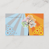 Vier Seizoenen kleurrijke gekleurde boomstammen Mo Visitekaartje (Achterkant)