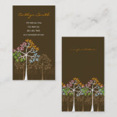 Vier Seizoenen kleurrijke gekleurde boomstammen Mo Visitekaartje (Voorkant / Achterkant)