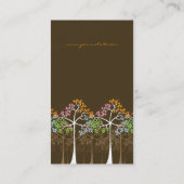 Vier Seizoenen kleurrijke gekleurde boomstammen Mo Visitekaartje (Achterkant)