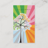 Vier Seizoenen kleurrijke gekleurde boomstammen Mo Visitekaartje (Achterkant)