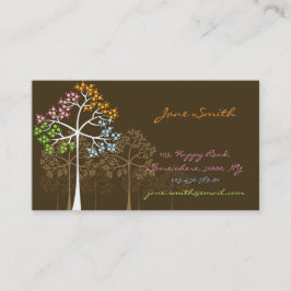 Vier Seizoenen kleurrijke gekleurde boomstammen Mo Visitekaartje
