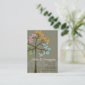 Vier Seizoenen kleurrijke gekleurde boomstammen Mo Visitekaartje (Staand voorkant)