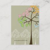 Vier Seizoenen kleurrijke gekleurde boomstammen Mo Visitekaartje (Achterkant)