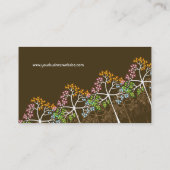 Vier Seizoenen kleurrijke gekleurde boomstammen Mo Visitekaartje (Achterkant)