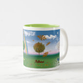 Vier seizoenen met mok van tekstcombo-koffie (Voorkant rechts)