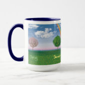 Vier seizoenen met tekst grote combokoffiemok mok (Links)