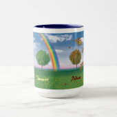 Vier seizoenen met tekst grote combokoffiemok mok (Midden)