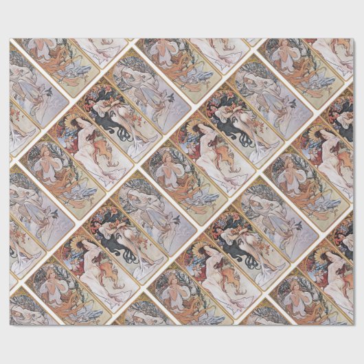 Vier seizoenen, Mucha Cadeaupapier (Vlak)