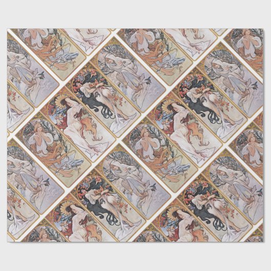 Vier seizoenen, Mucha Cadeaupapier (Vlak)