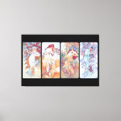 Vier Seizoenen, Mucha Faux Canvas Print (Voorkant)