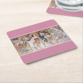 Vier seizoenen, Mucha Kartonnen Onderzetters (Schuin)