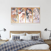 Vier Seizoenen, Mucha nep canvas print (Insitu (Slaapkamer))