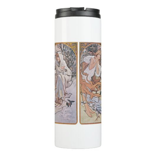 Vier seizoenen, Mucha Thermosbeker (Achterkant)