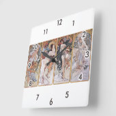 Vier seizoenen, Mucha Vierkante Klok (Hoek)