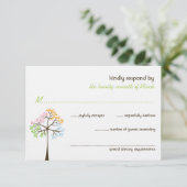 Vier Seizoenen Natuur Forest Wedding RSVP Kaart (Staand voorkant)
