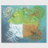 Vier seizoenen op aarde cadeaupapier (Vlak)