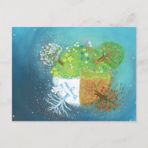 Vier seizoenen op aarde feestdagenkaart