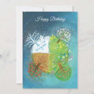 Vier seizoenen op aarde kaart